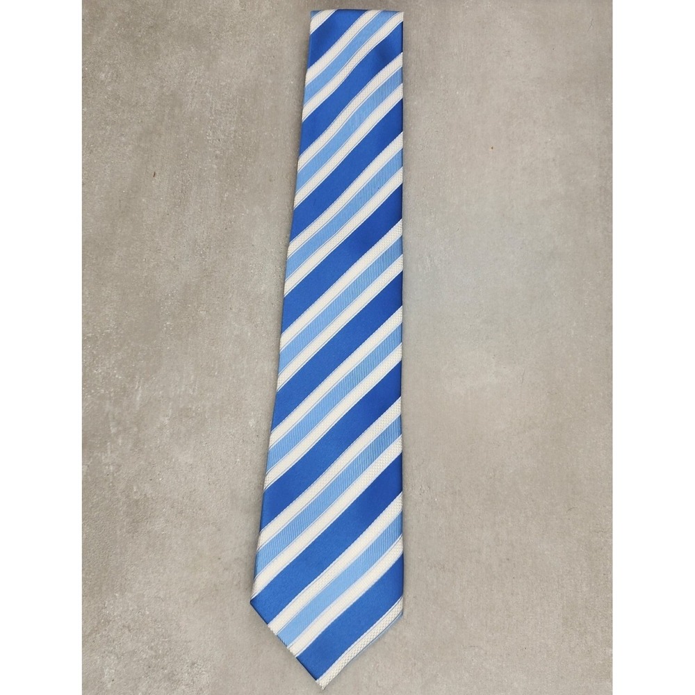 Gianfranco Designer Italy Hand Made Microfiber Men's Neck Tie Blue White
